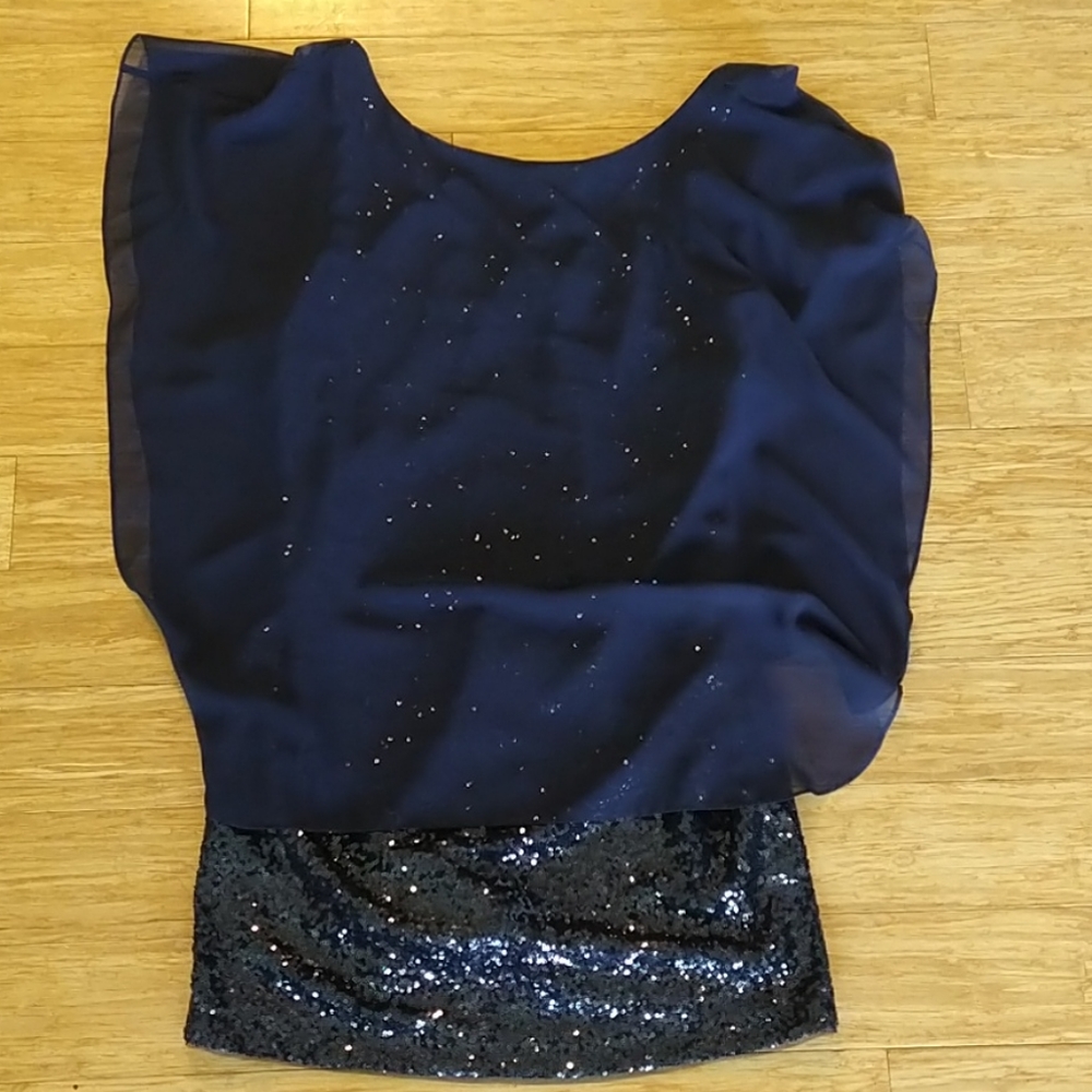Betsy & Adam Sequins Navy Dress | 12